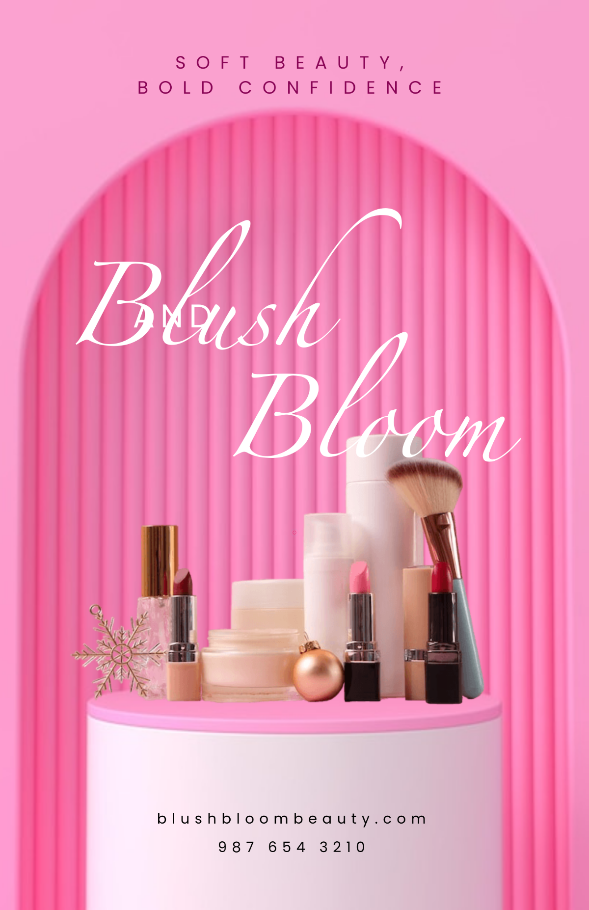 Free Pink Makeup Brand Poster Template