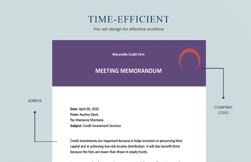 Credit Investment Memo Template