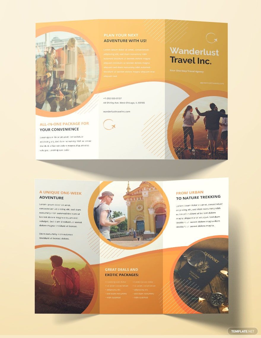 Printable Travel Agency Brochure Template