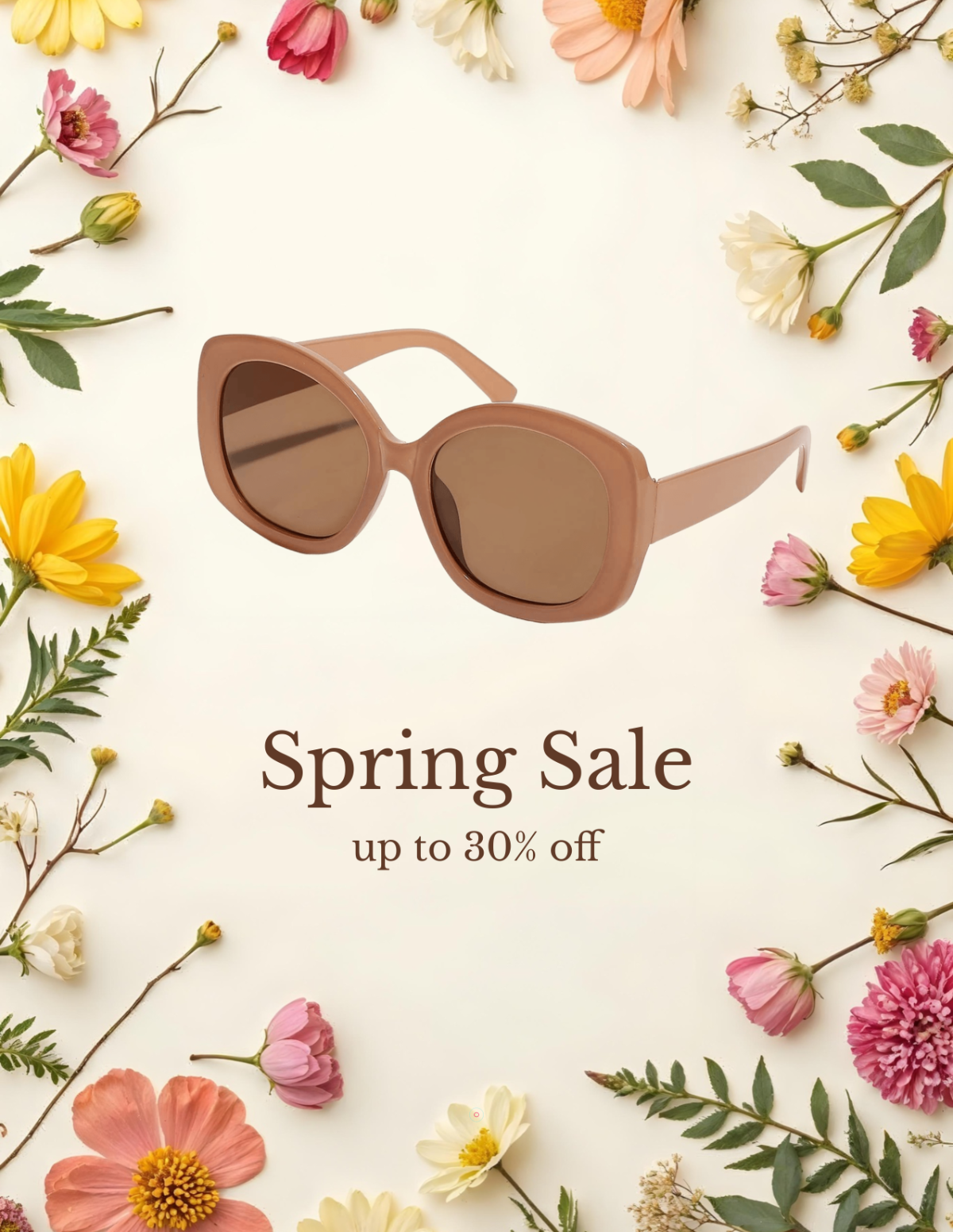 Free Spring Floral Photo Template