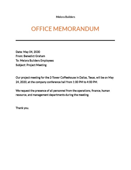 Office Memo to Employees - Word