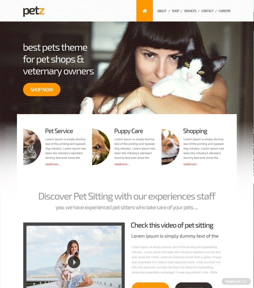Free Pet Shop HTML5/CSS3 Website Template in HTML5