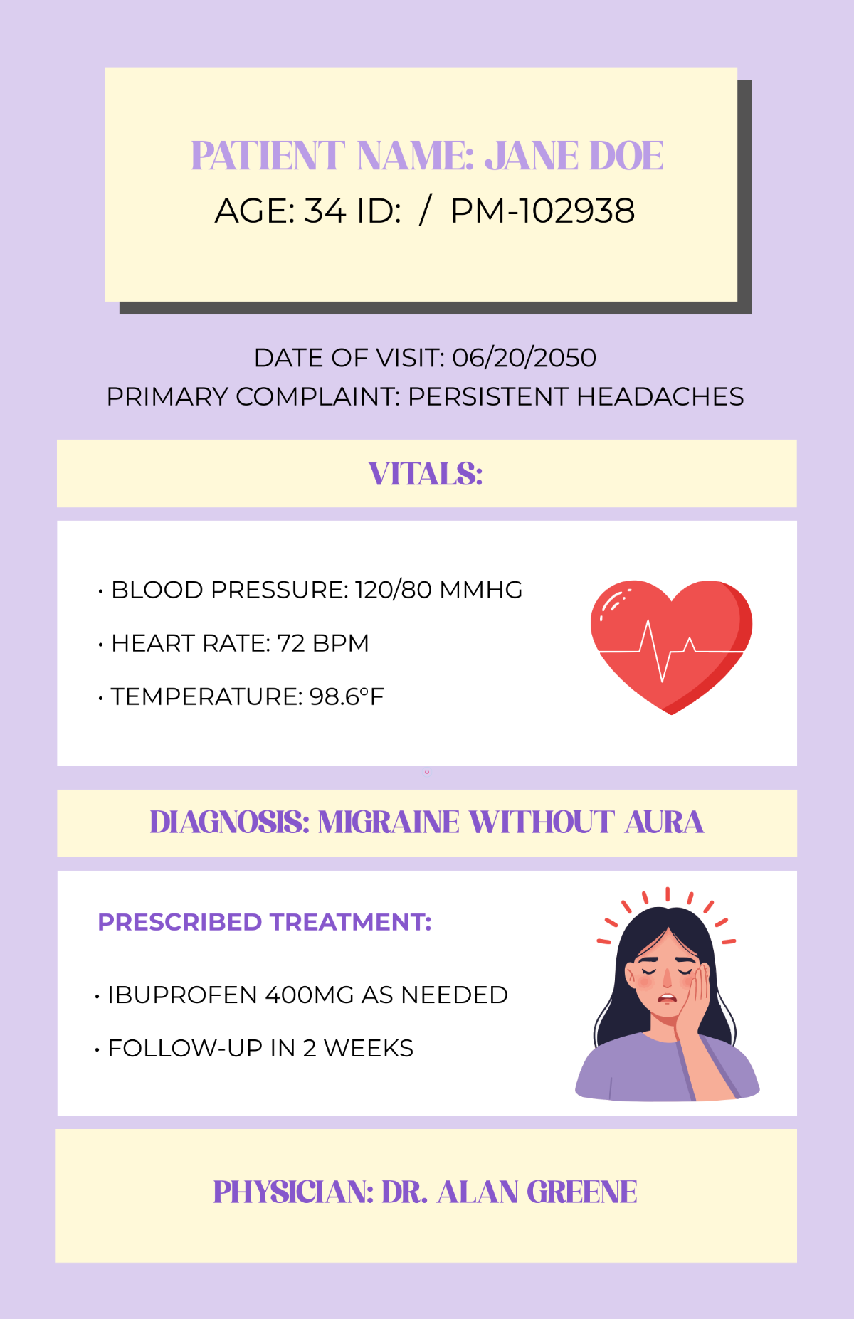 Free Purple Medical Chart Poster Template