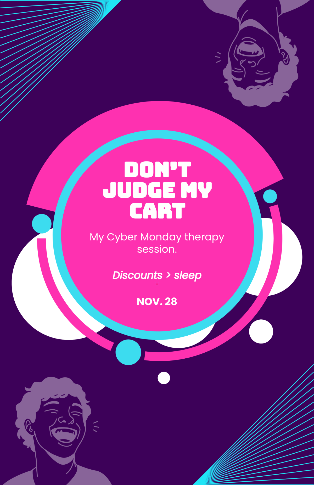 Free Humorous Cyber Monday Poster Template