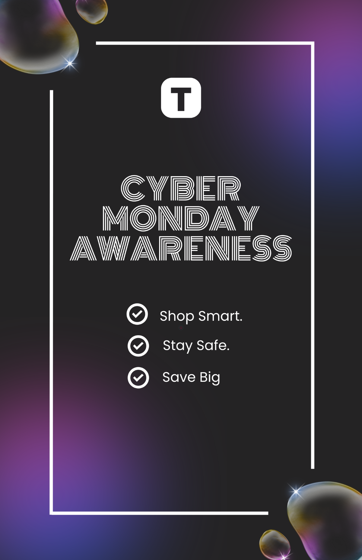 Free Aesthetic Cyber Monday Awareness Poster Template