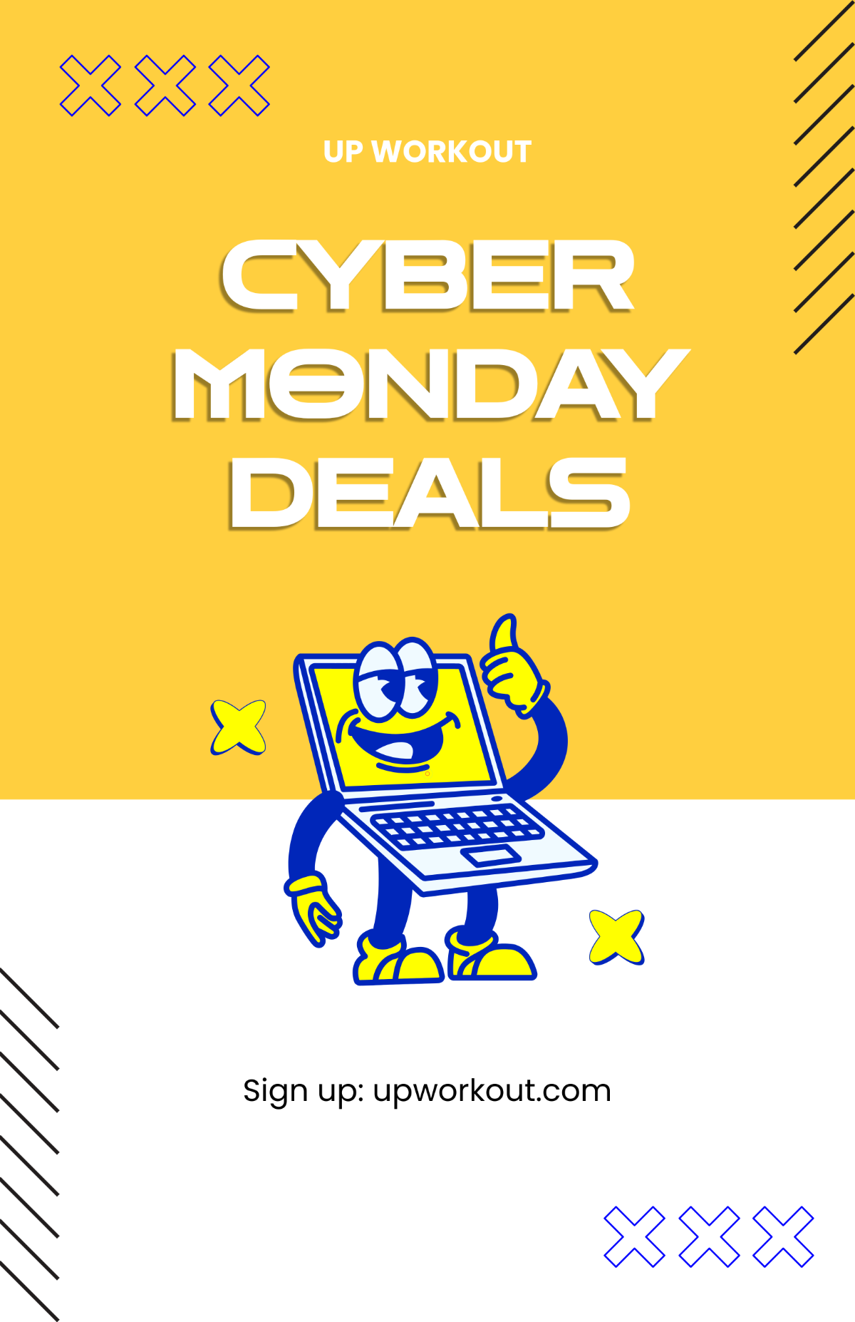 Free Yellow Cyber Monday Training Poster Template