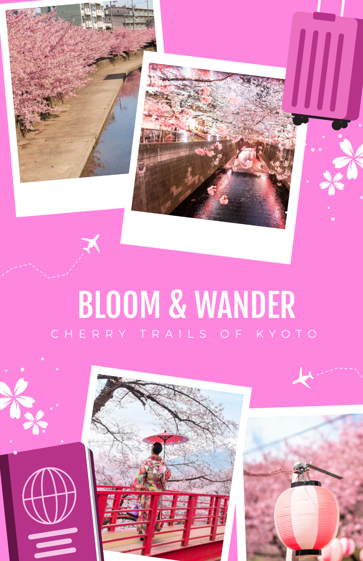 Free Pink Travel Photo Poster Template