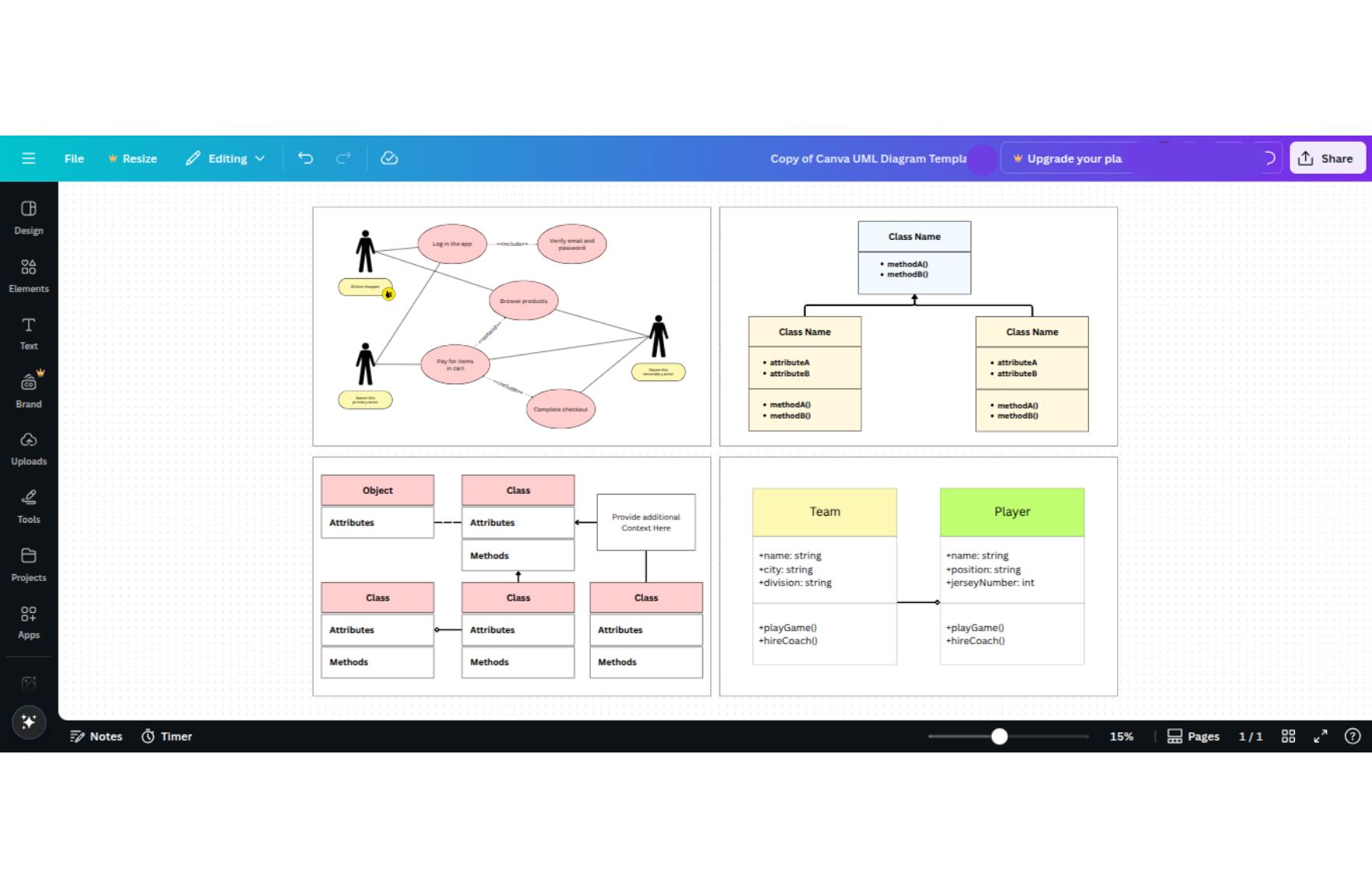Free UML Diagram Template