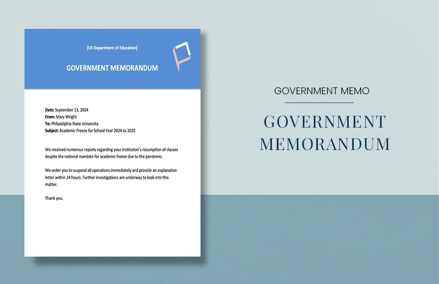 Government Memo Format Template