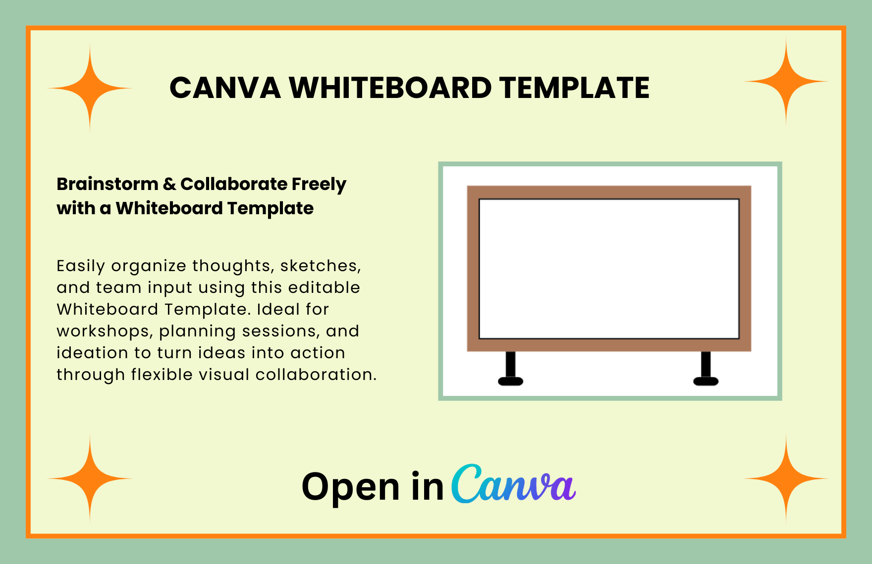 Free Whiteboard Template in Canva