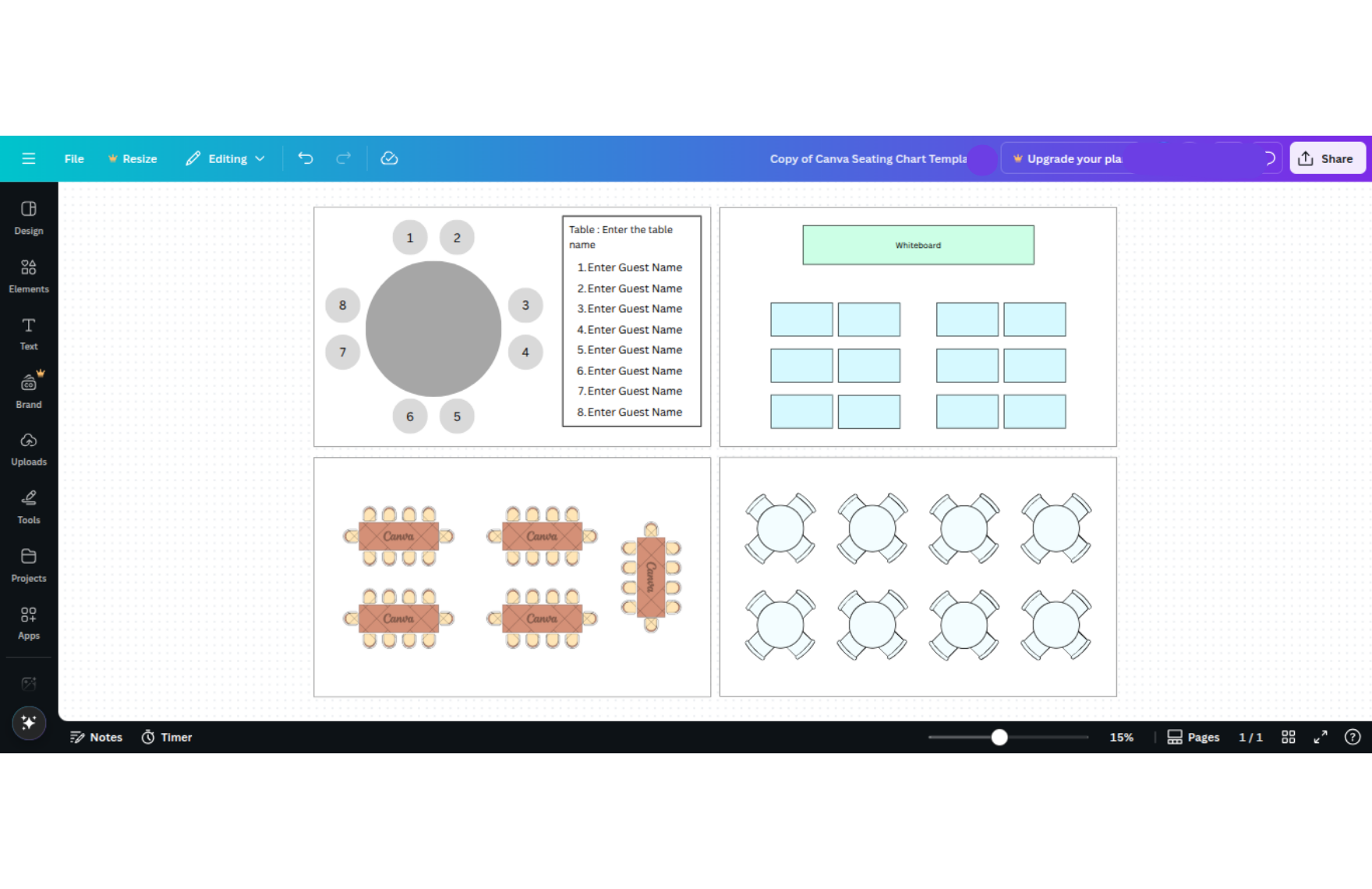 Free Seating Chart Template