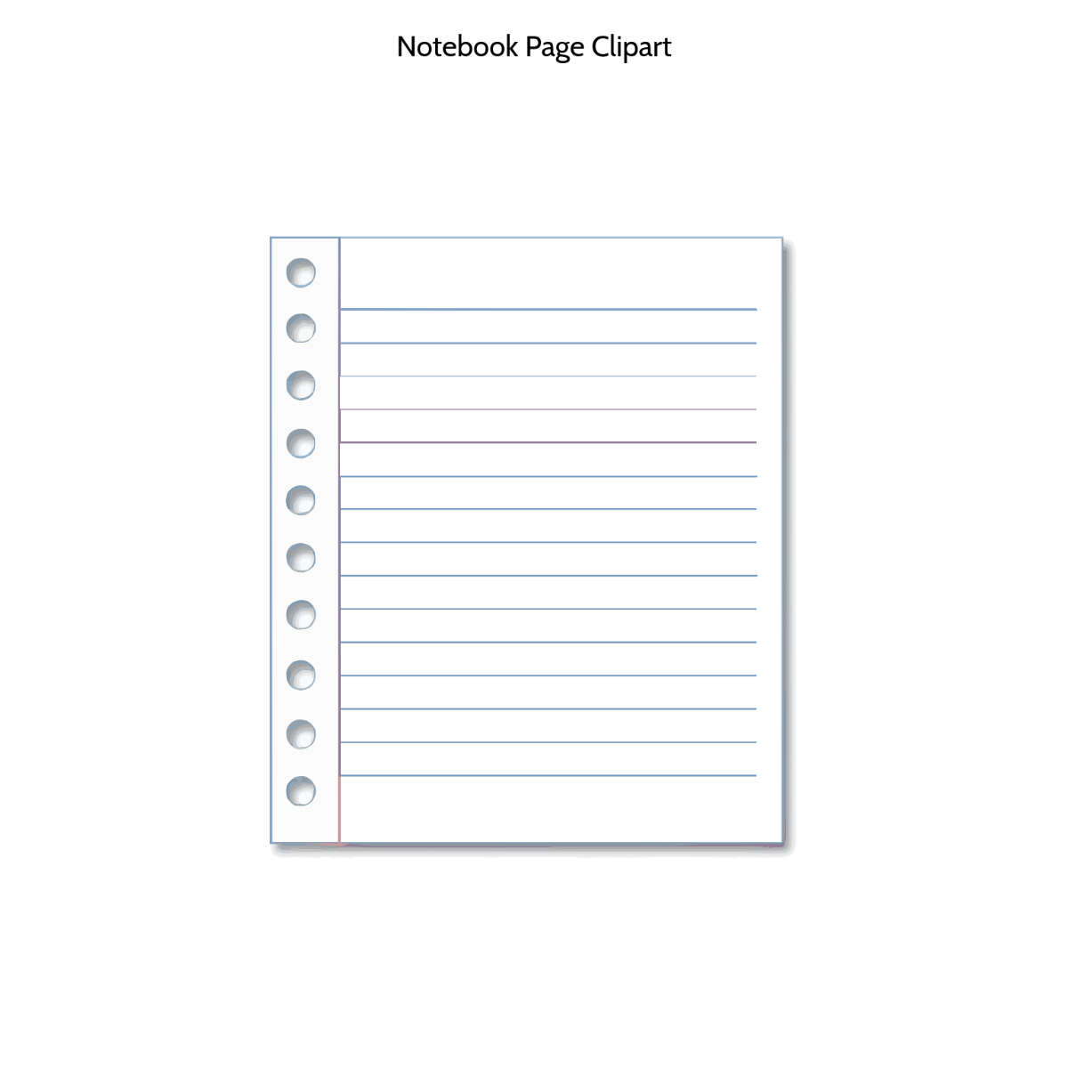 Free Notebook Page Clipart Template