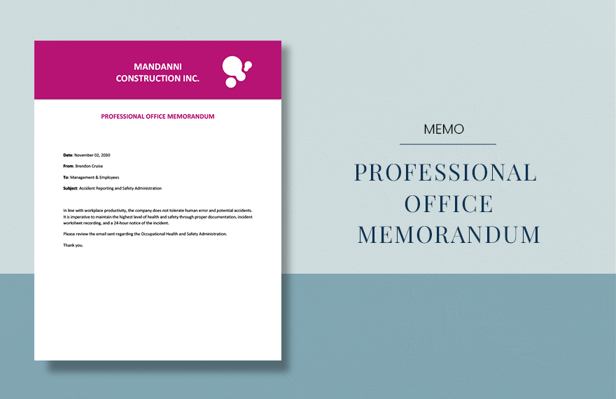Professional Office Memo Template