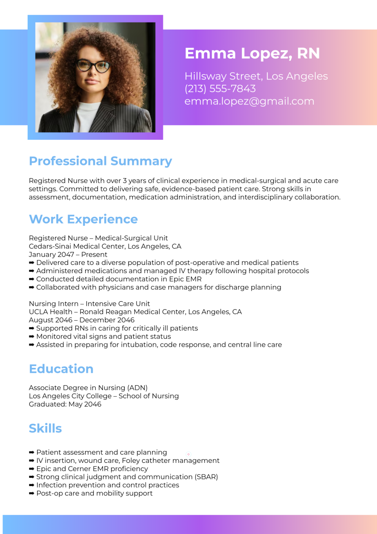 Free Creative Nurse Resume Template