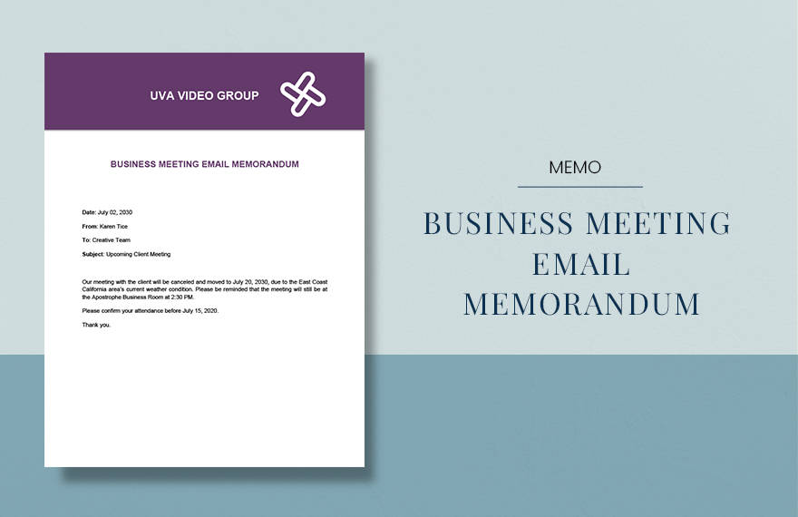 Business Email Memo Template