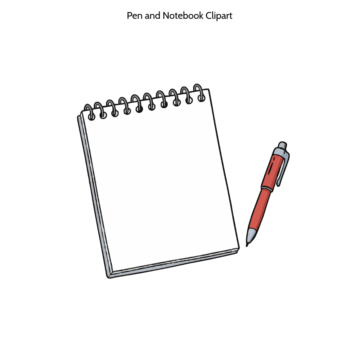 Free Pen and Notebook Clipart Template