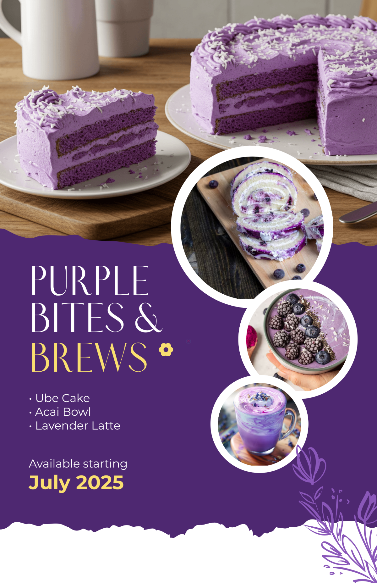 Free Purple Food Photo Poster Template