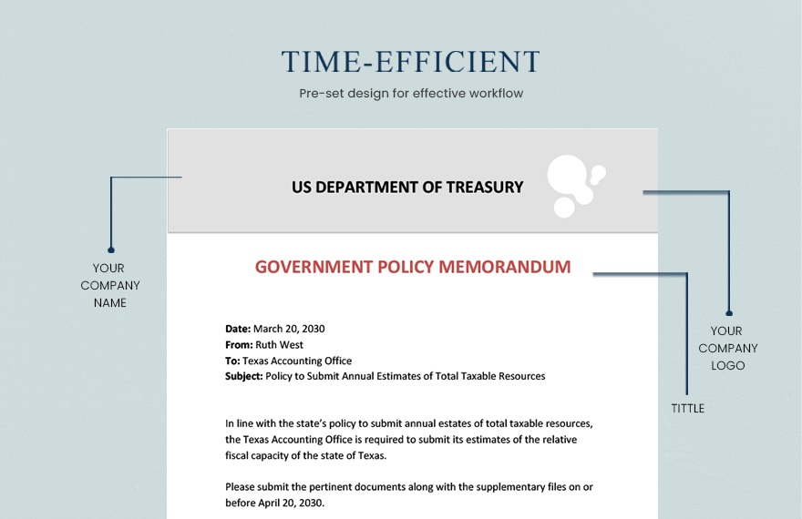 Government Policy Memo Template
