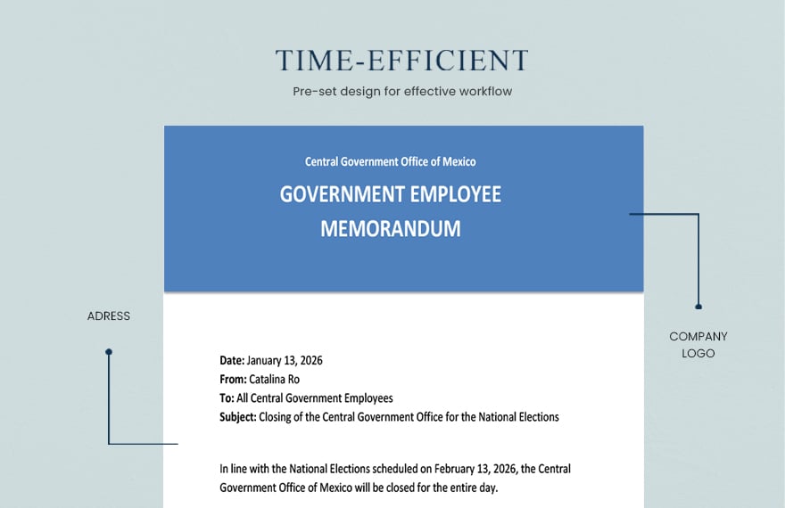 Government Employee Memo Template