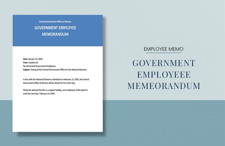 Government Employee Memo Template in Word, Google Docs, PDF, Apple Pages
