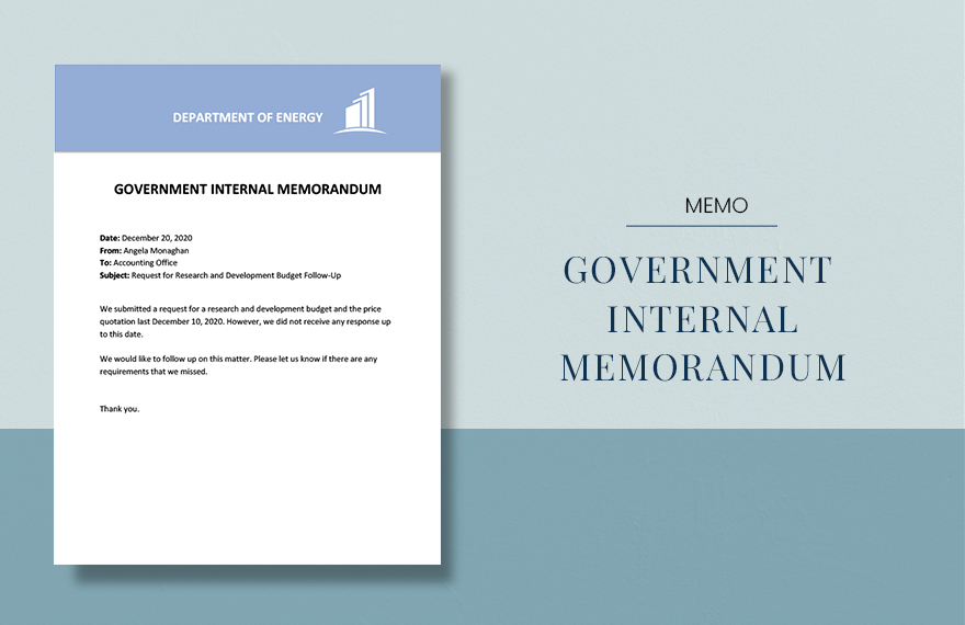 Government Internal Memo Template in Word, Google Docs, Apple Pages