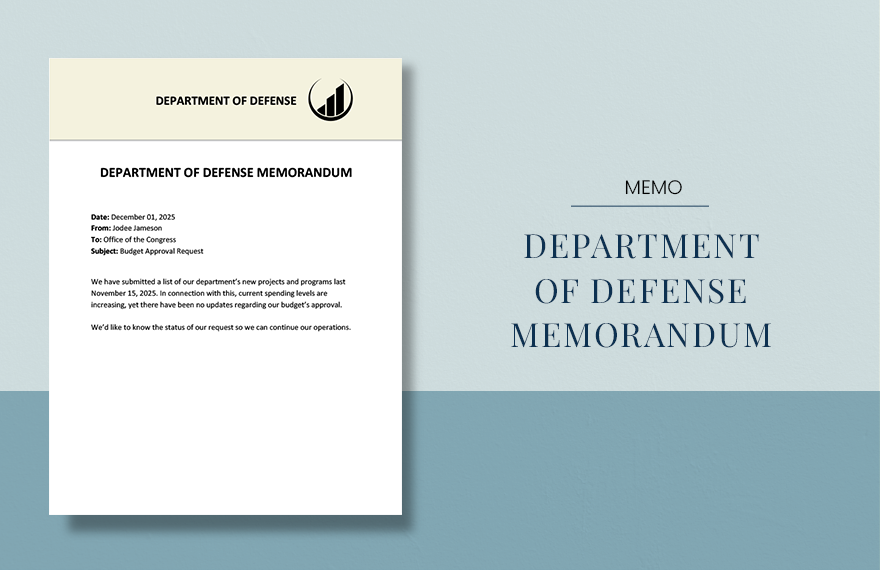 Department of Defense Memo Template in Word, Google Docs, Apple Pages