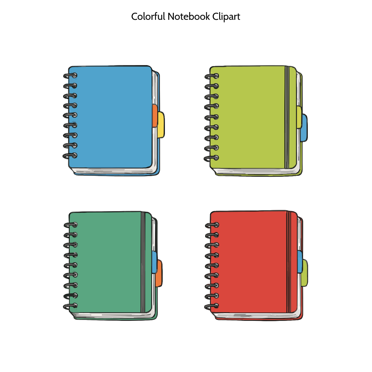 Free Colorful Notebook Clipart Template