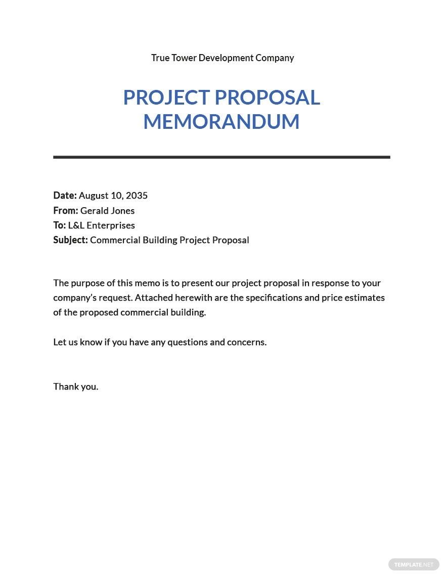 Project Proposal Memo Template Google Docs, Word, Apple Pages