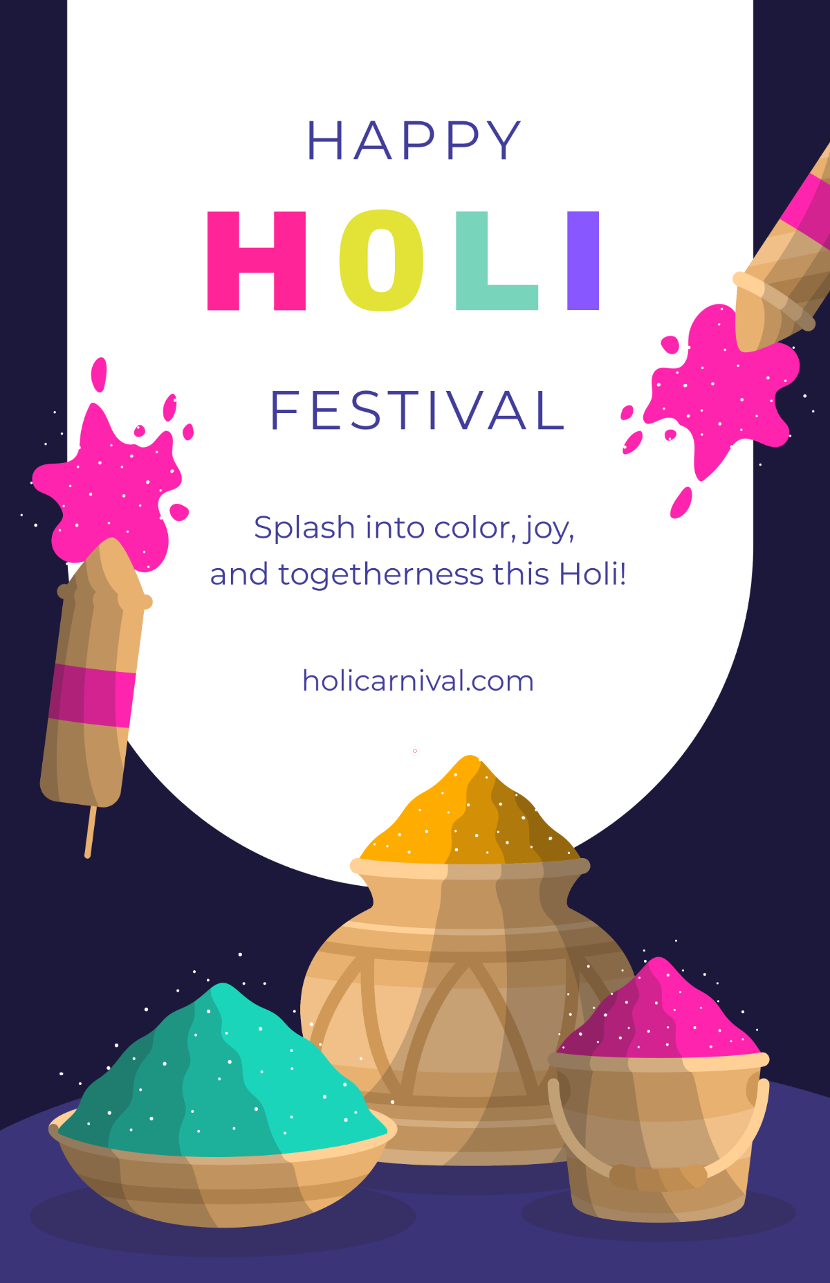 Free Simple Holi Celebration Poster Template