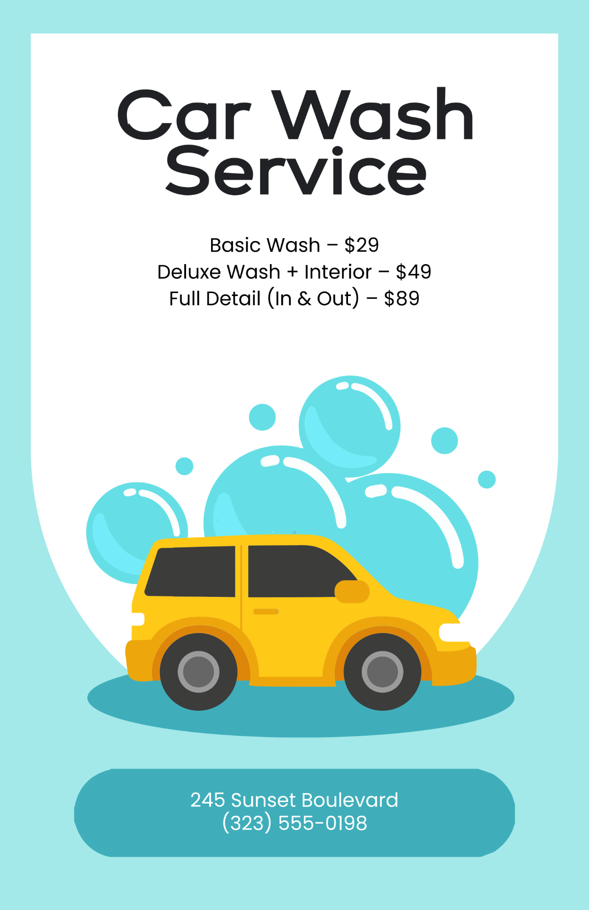 Free Car Wash Service Poster Template