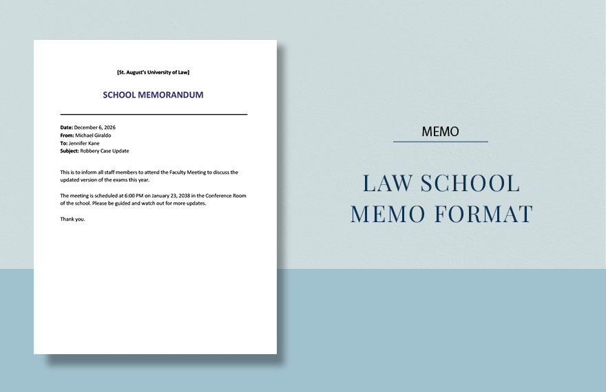 Law School Memo Format Template in Word, Google Docs, Apple Pages