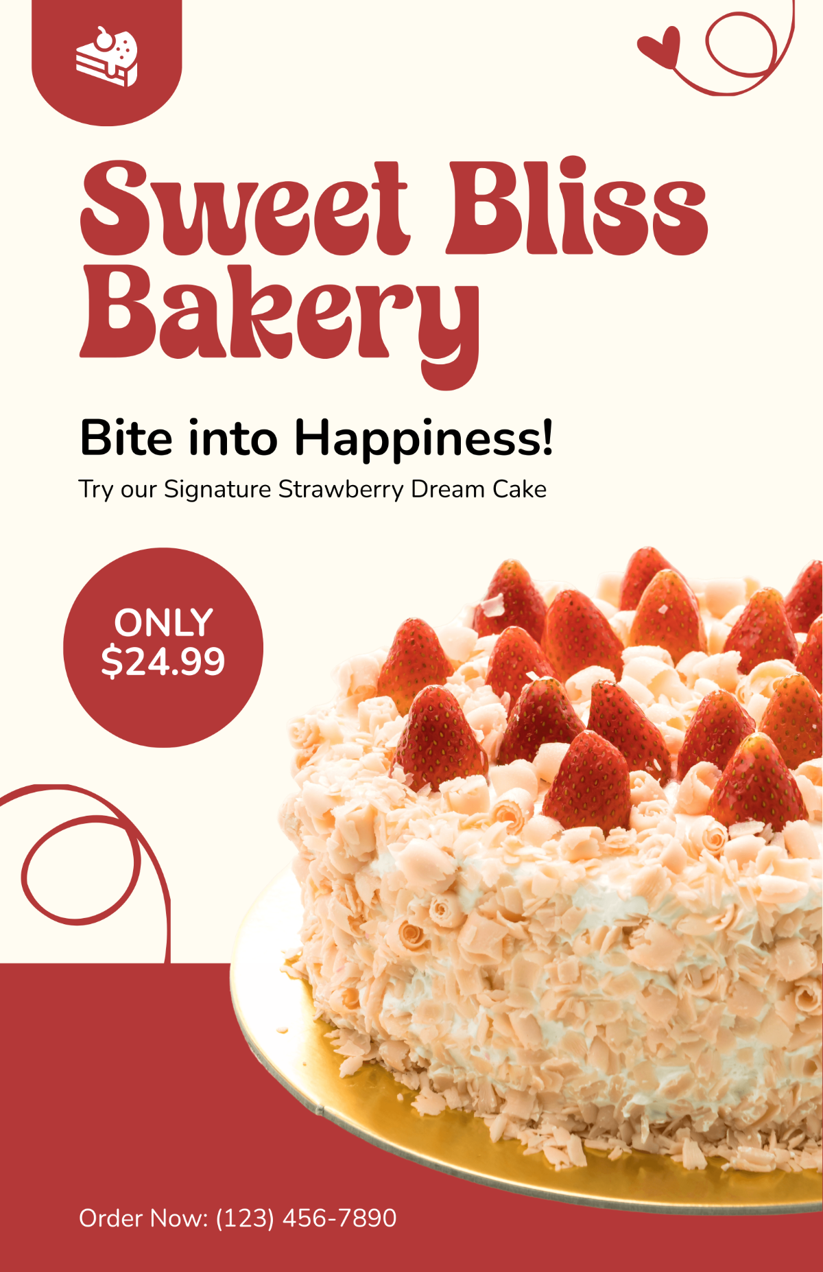 Free Cake Poster with Logo Template