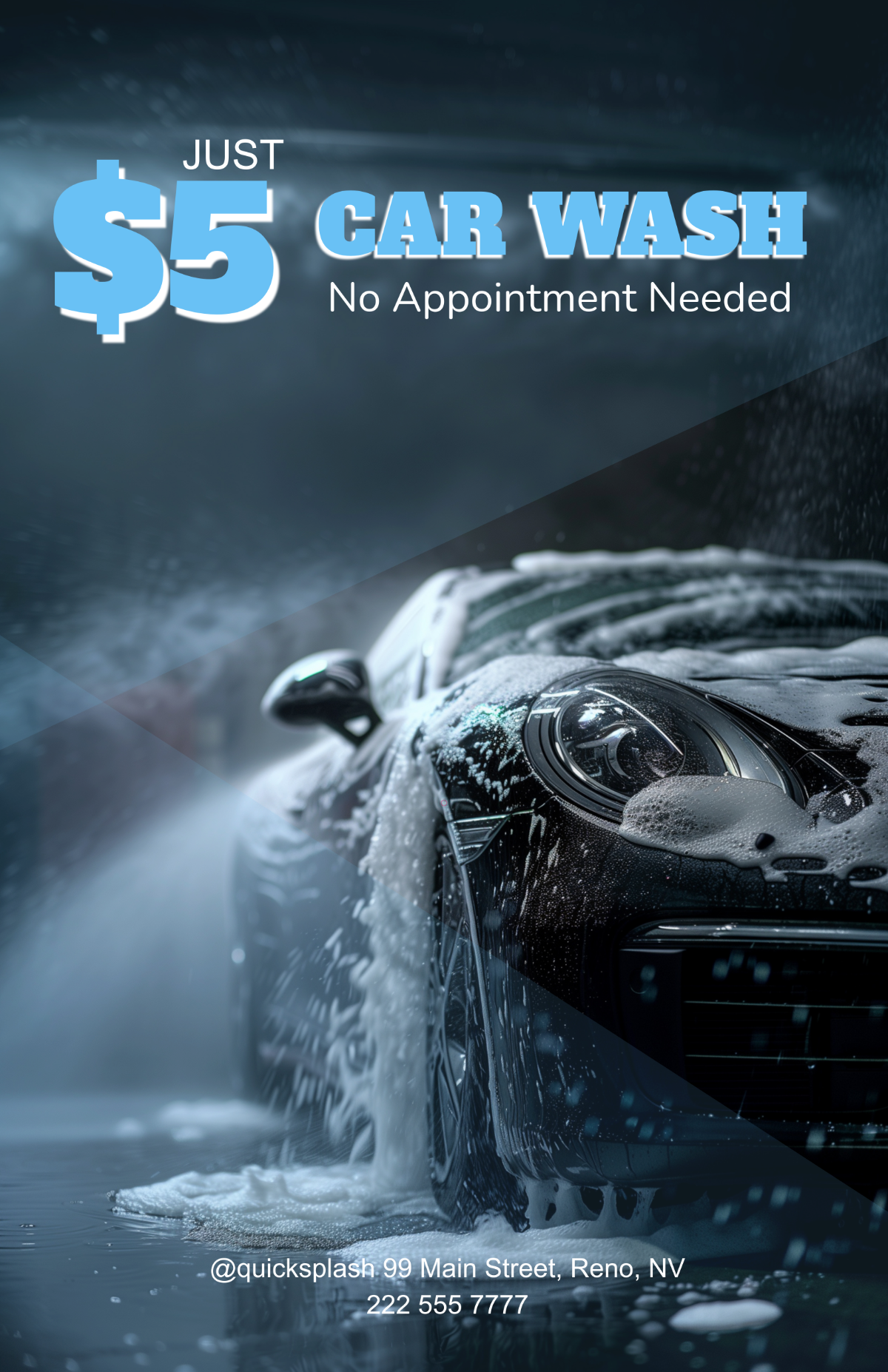 Free Five-Dollar Car Wash Poster Template