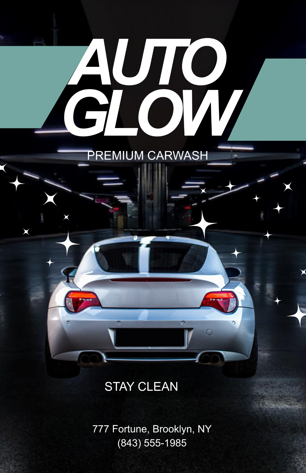 Free Minimalist Car Wash Poster Template