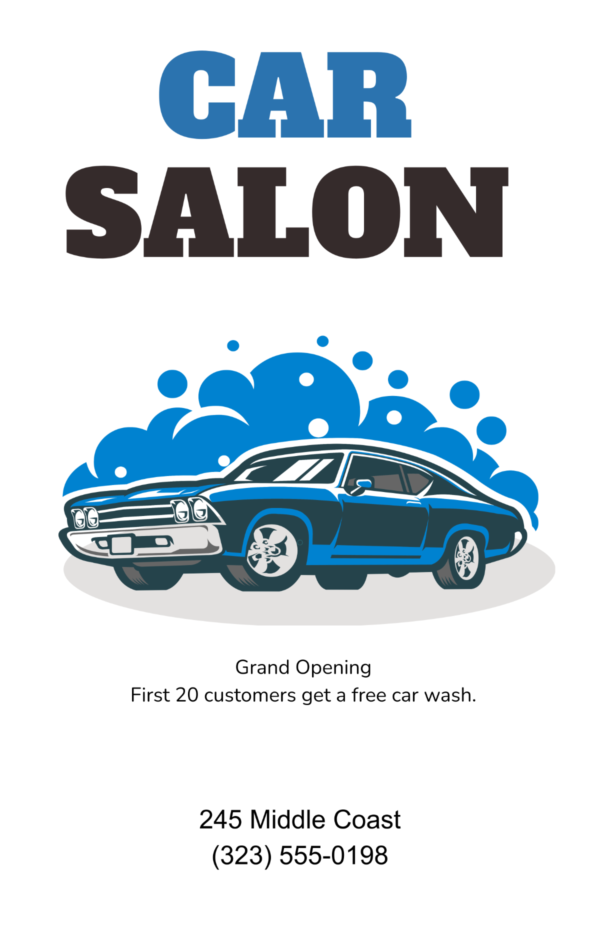 Free Illustrative Car Wash Poster Template