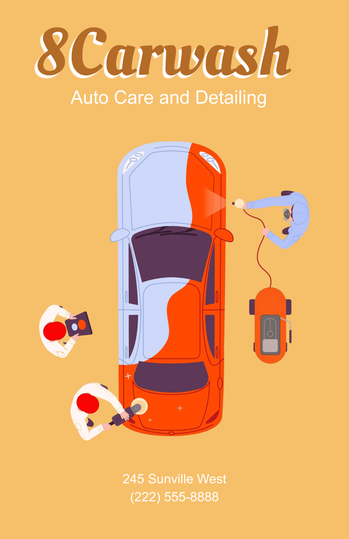 Free Simple Car Wash Poster Template