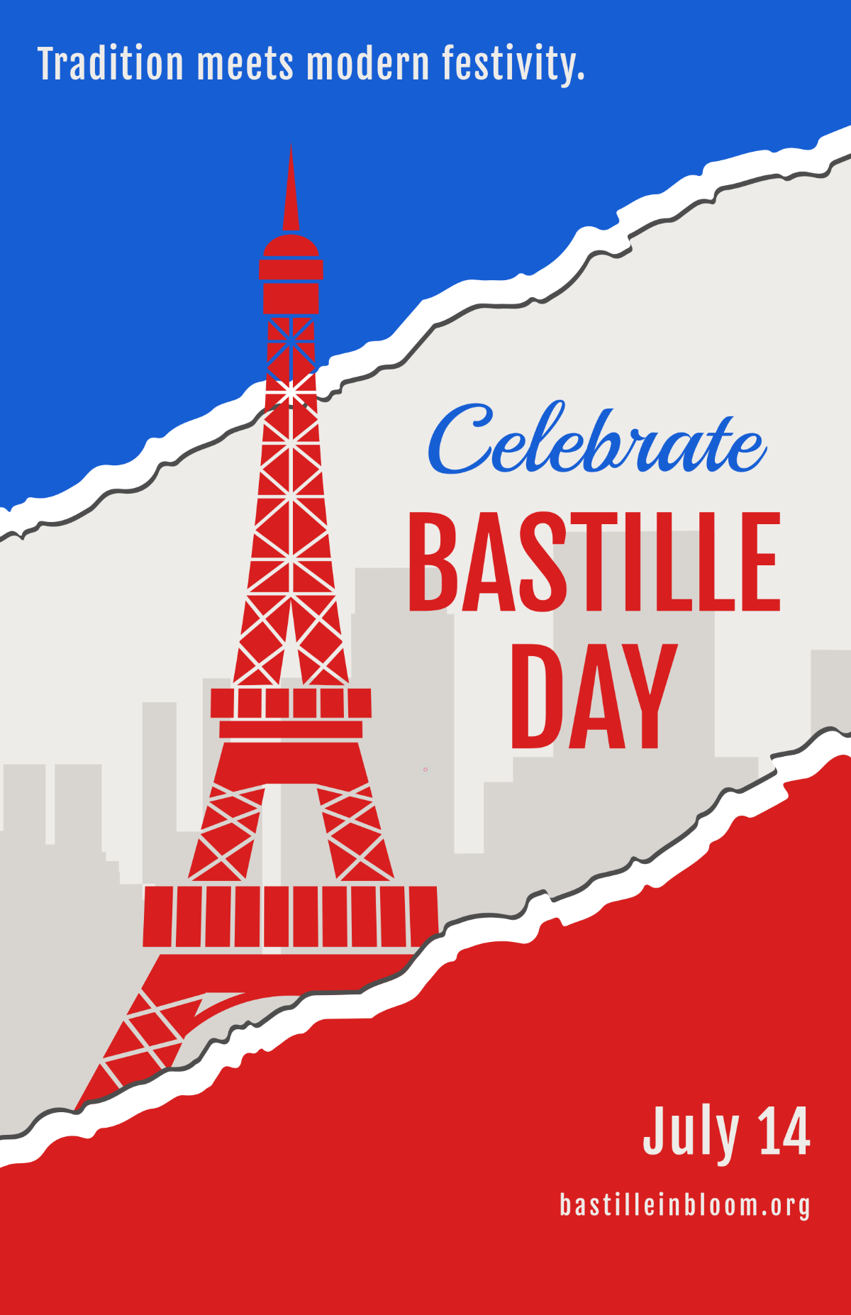 Free Bastille Day Celebration Poster Template