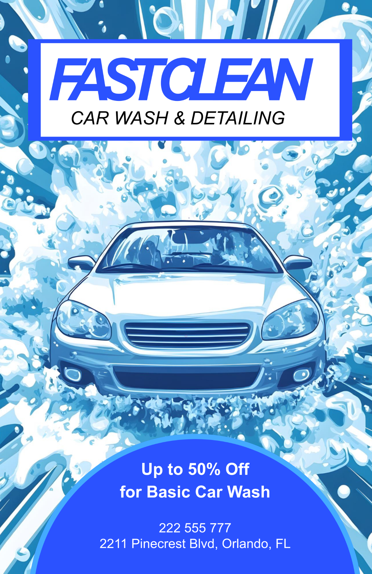 Free Abstract Car Wash Poster Template