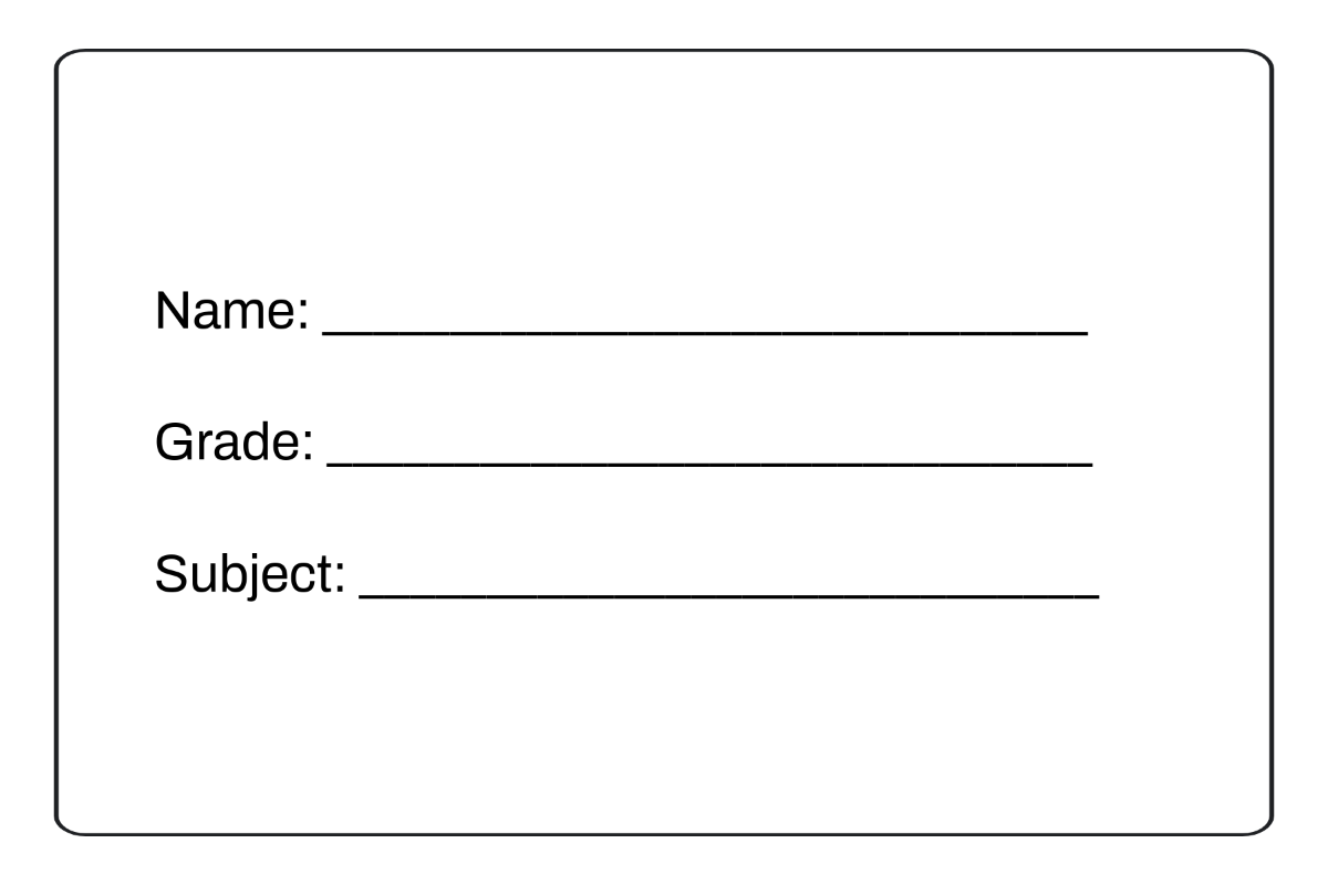 Free Plain School Label Template