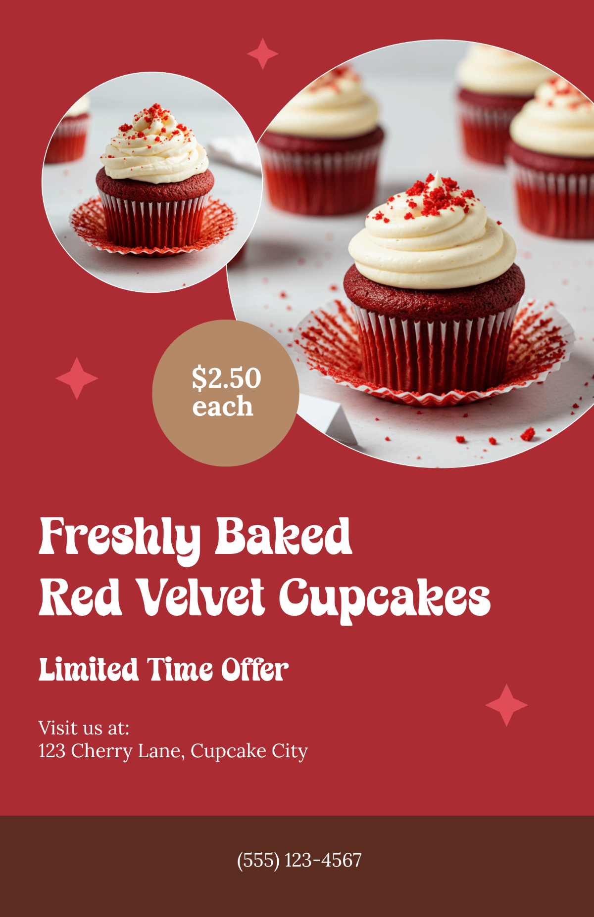 Free Red Cupcake Poster Template