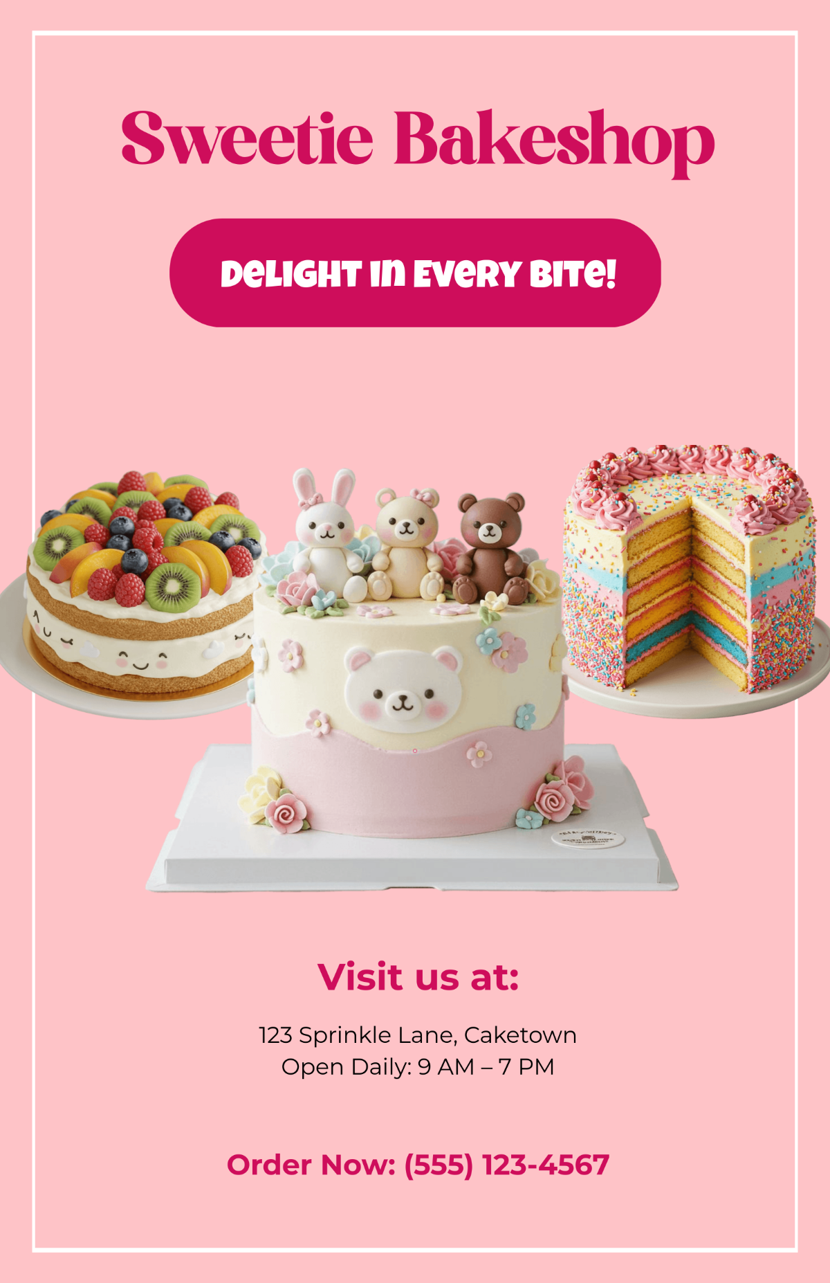 Cute Cake Poster Template Cute Cake Poster Template
