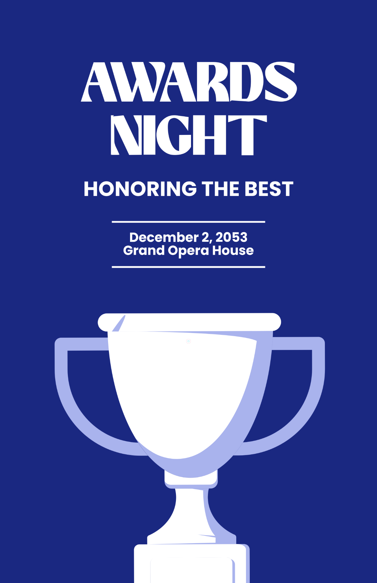 Free Blue Awarding Celebration Poster Template