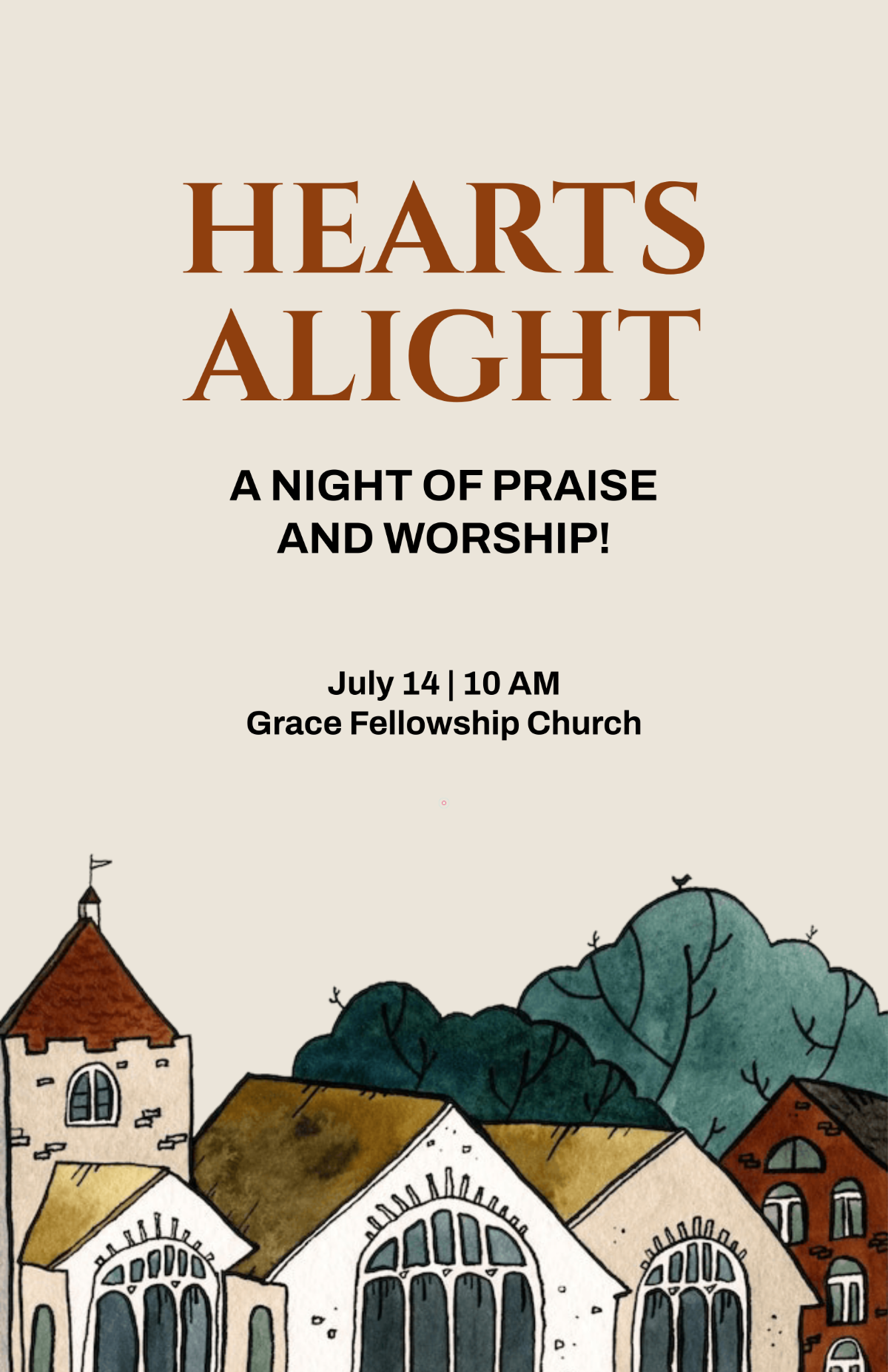 Free Church Celebration Poster Template