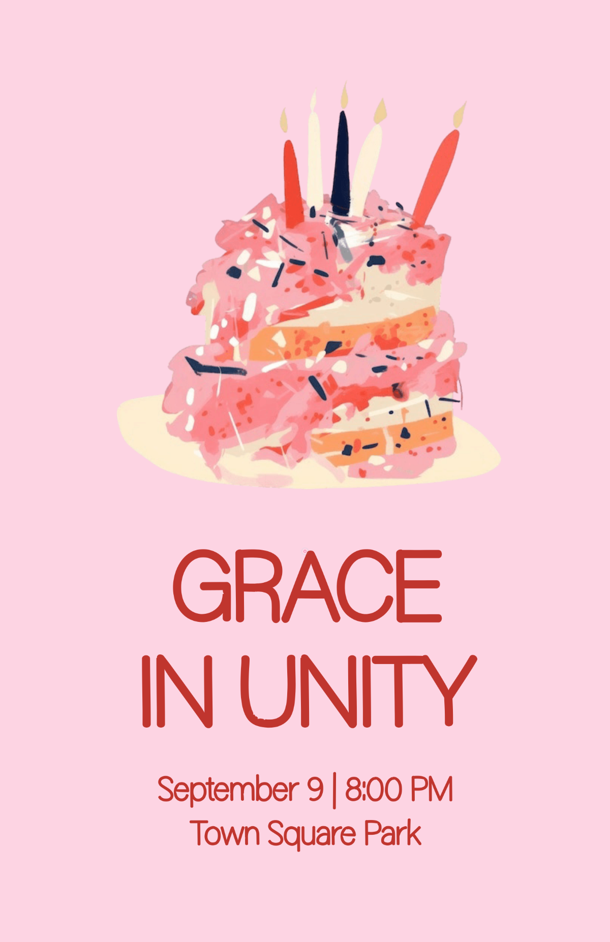 Free Pink Annual Celebration Poster Template