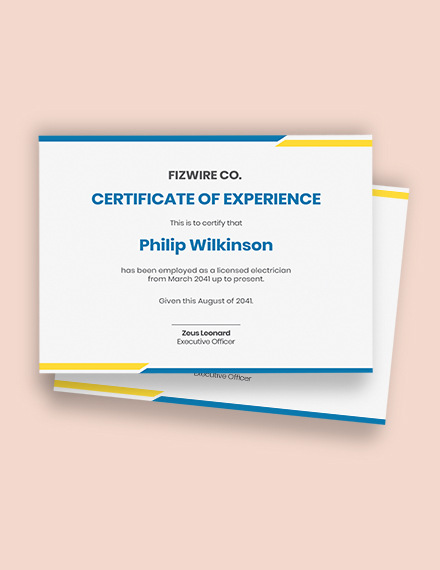 Experience certificate format for electrical engineer nomtrades