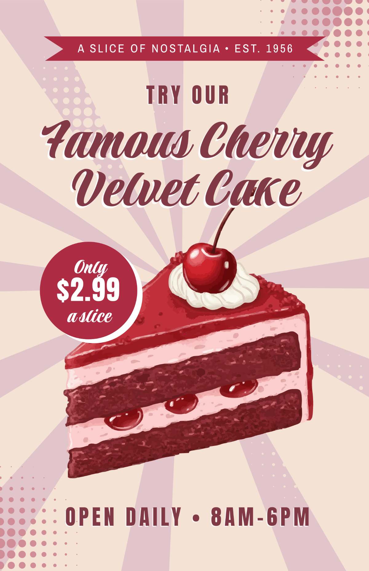 Free Retro Cake Poster Template