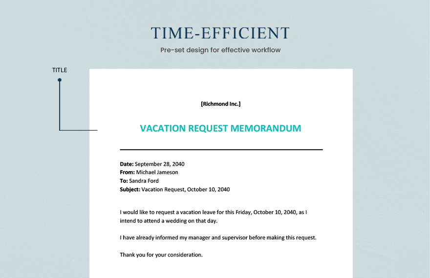 Vacation Request Memo Template