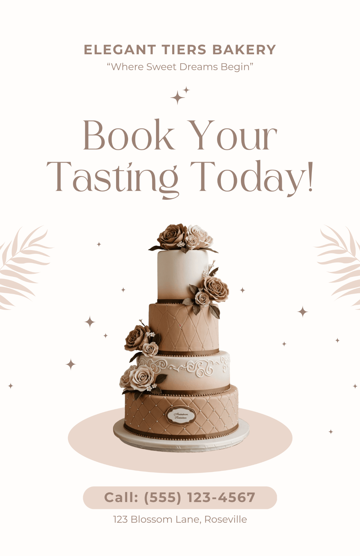 Free Wedding Cake Poster Template