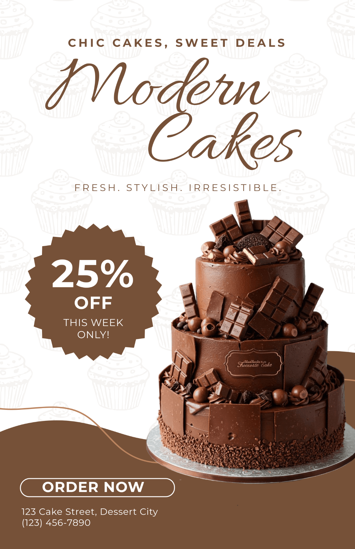 Free Modern Cake Offer Poster Template