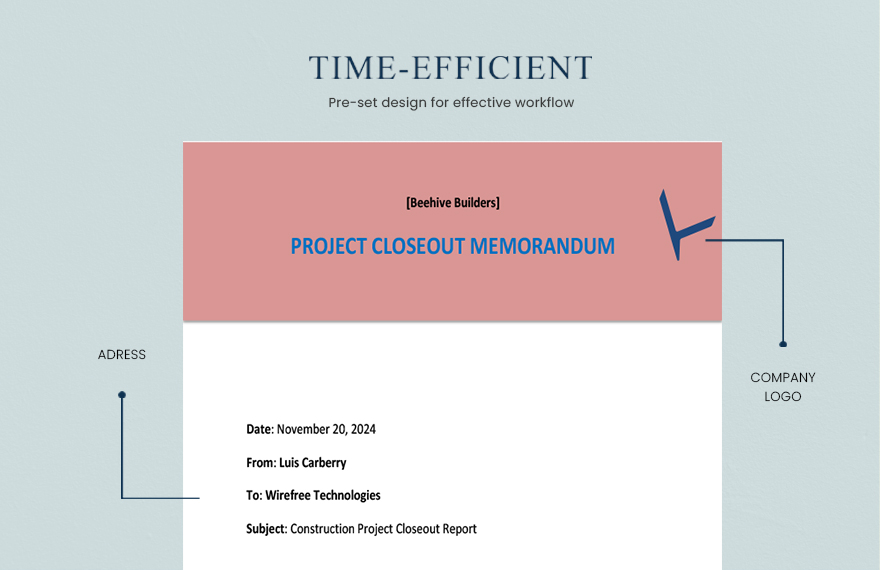 Project Closeout Memo Template